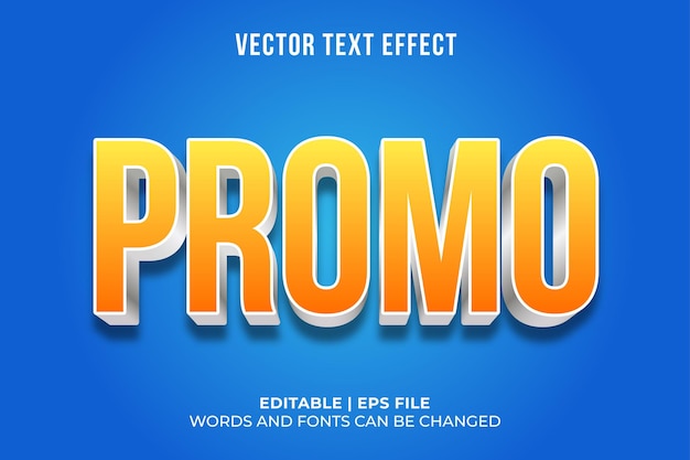 Efecto de texto 3D editable para el título de la promoción