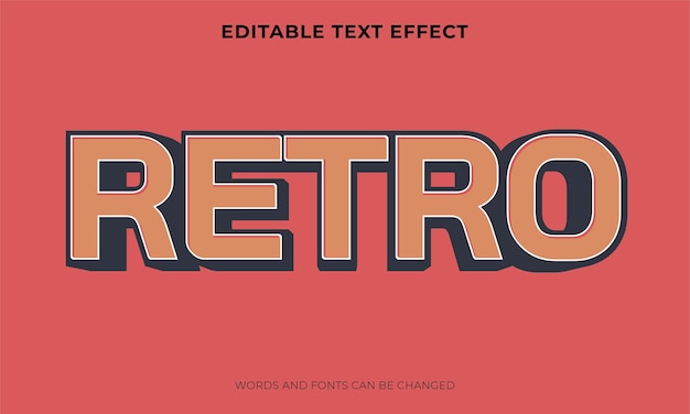 Efecto de texto 3d de estilo retro