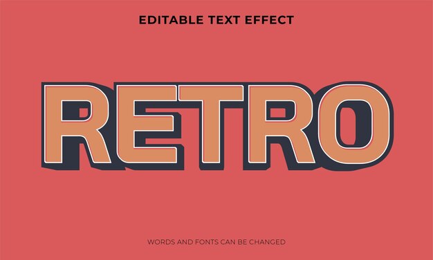 Efecto de texto 3D de estilo retro
