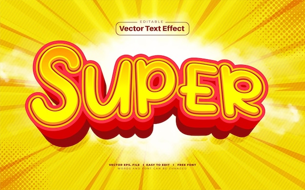 Efecto de texto 3D Super vector