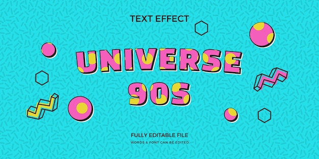 Vector gratuito efecto de texto de los 90