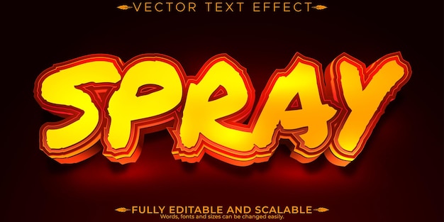 Efecto de texto en aerosol graffiti editable y estilo de texto callejero