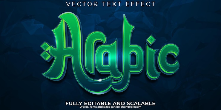 Vector gratuito efecto de texto árabe ramadán editable y estilo de texto musulmán