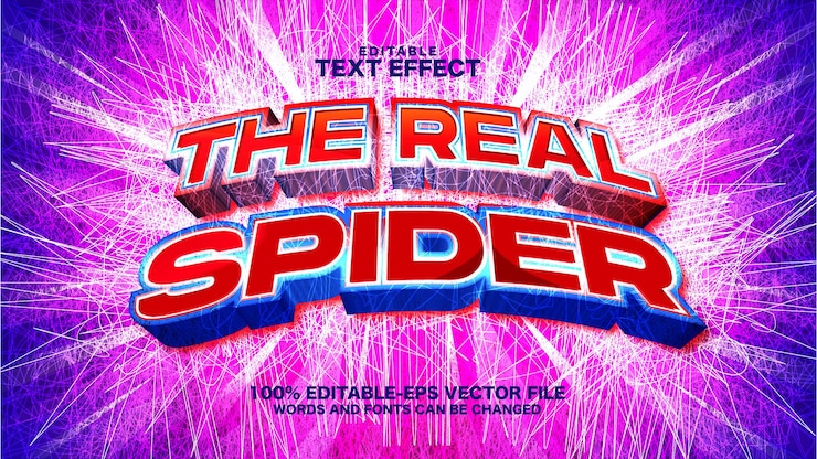 Efecto de texto de araña 3d real