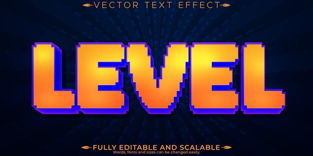 Efecto de texto de arcade para juegos editables y estilo de fuente personalizable nostálgico