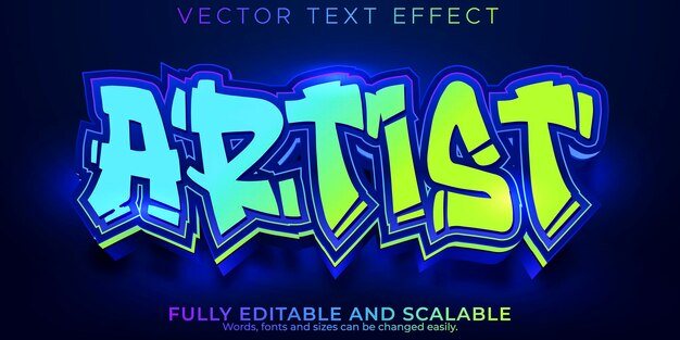 Efecto de texto de artista de graffiti aerosol editable y estilo de texto de calle