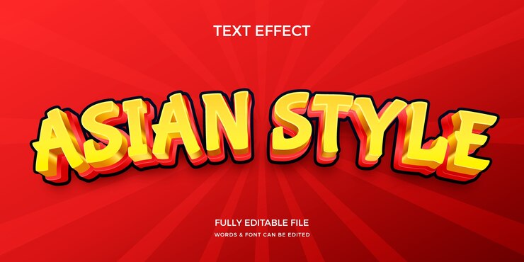 Vector gratuito efecto de texto asiático gradiente
