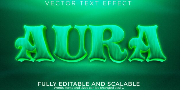 Efecto de texto de aura yoga, meditación editable y estilo de texto espiritual