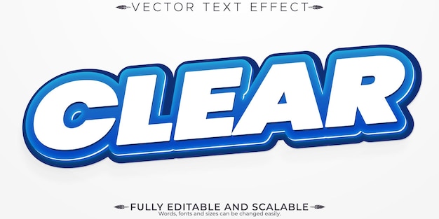 Vector gratuito efecto de texto azul claro editable estilo de texto moderno y de póster