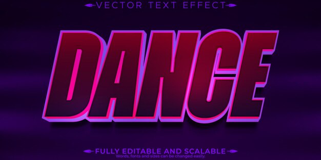 Efecto de texto de baile estilo de texto de fiesta y discoteca editable
