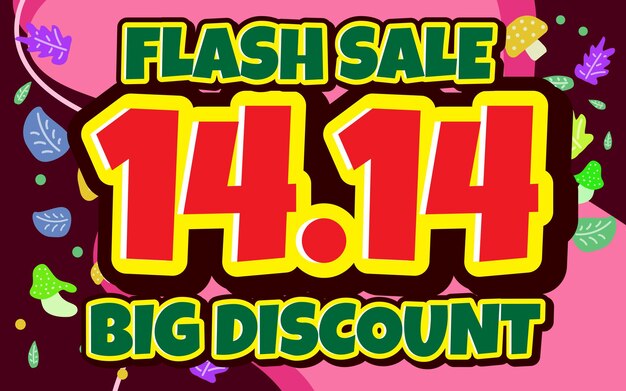 Efecto de texto de banner de número de venta flash