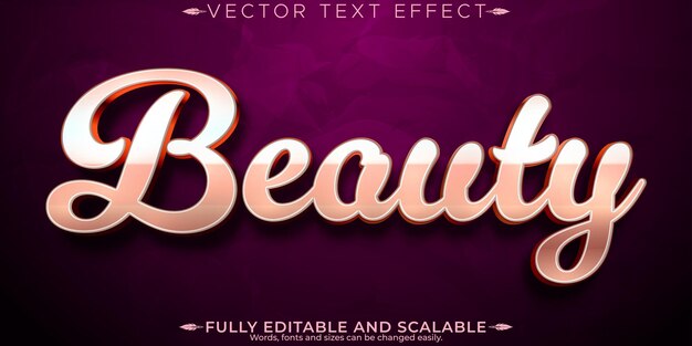 Efecto de texto de belleza editable hermoso y amor estilo de fuente personalizable