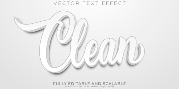 Vector gratuito efecto de texto blanco limpio editable estilo de texto elegante simple