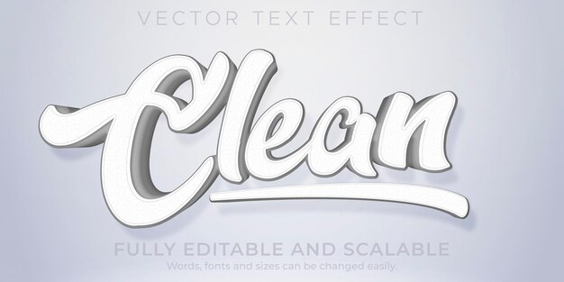 Efecto de texto blanco limpio estilo de texto elegante y sencillo editable