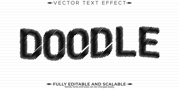 Efecto de texto de boceto dibujo editable y estilo de texto de arquitecto