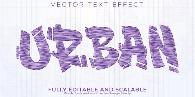 Vector gratuito efecto de texto de boceto de graffiti, spray editable y estilo de texto callejero