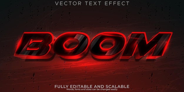 Vector gratuito efecto de texto boom velocidad editable y estilo de texto de carrera