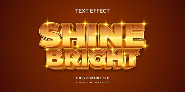 Efecto de texto brillante con brillo de gradiente