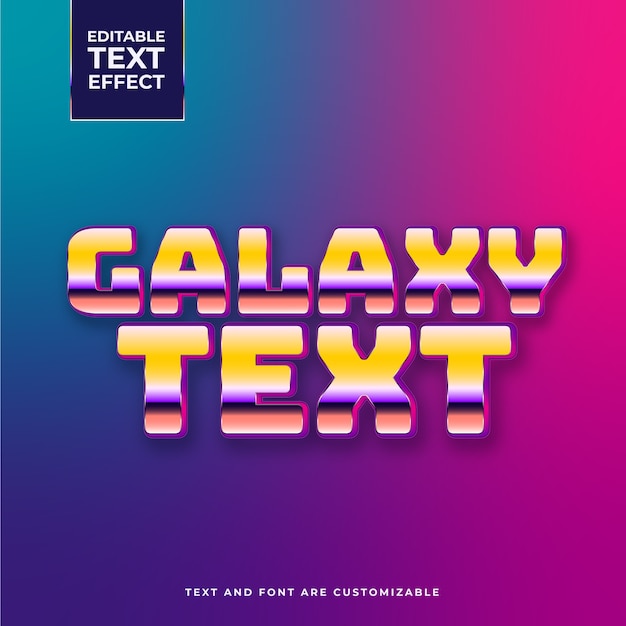 Vector gratuito efecto de texto brillante galaxia