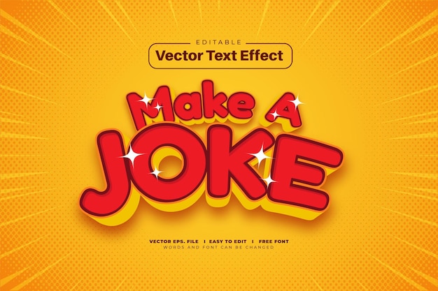 Vector gratuito efecto de texto de broma de dibujos animados 3d