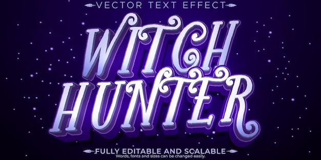 Vector gratuito efecto de texto de bruja hechicería editable y estilo de fuente personalizable místico