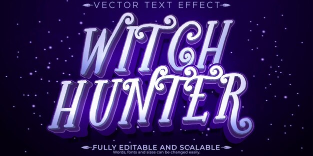 Efecto de texto de bruja hechicería editable y estilo de fuente personalizable místico