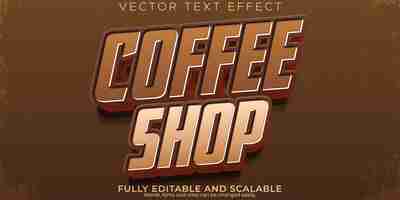 Vector gratuito efecto de texto de cafetería editable estilo de texto americano y moca