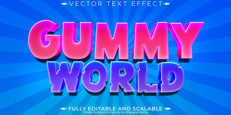 Vector gratuito efecto de texto de caramelo azúcar editable y estilo de texto dulce
