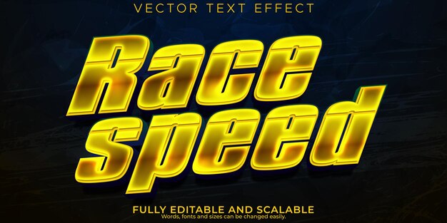 Efecto de texto de carrera de velocidad editable rápido y estilo de texto deportivo