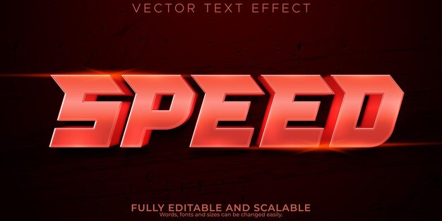 Efecto de texto de carrera de velocidad editable rápido y estilo de texto deportivo
