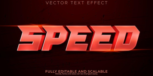 Efecto de texto de carrera de velocidad editable rápido y estilo de texto deportivo