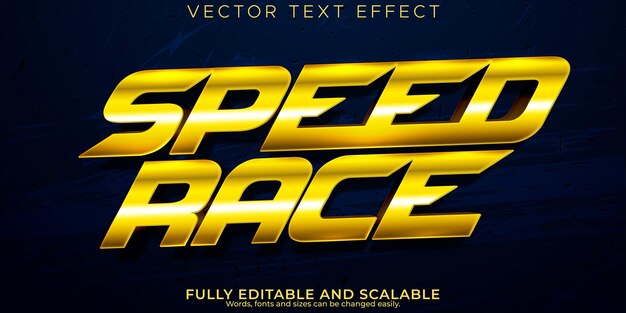 Efecto de texto de carrera de velocidad editable rápido y estilo de texto deportivo