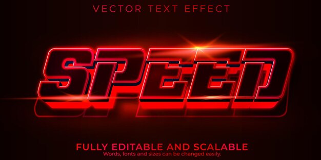 Efecto de texto de carrera de velocidad, estilo de texto editable rápido y deportivo