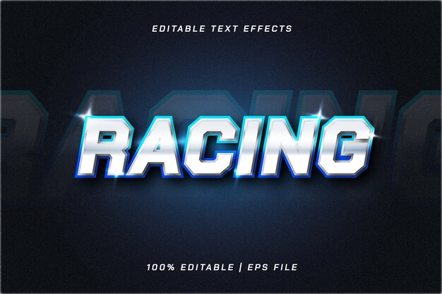 Efecto de texto de carreras realista