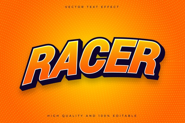 Efecto de texto de carreras realista