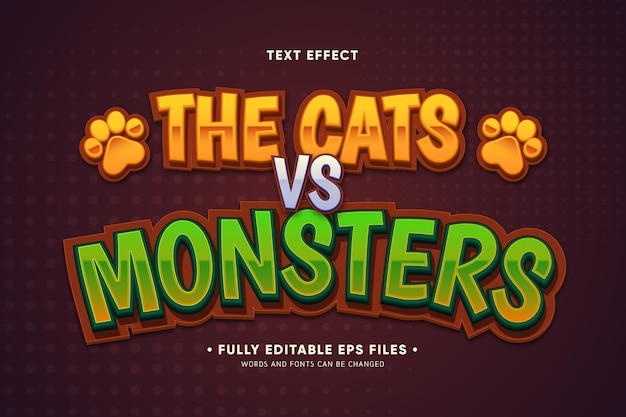 El efecto de texto Cars vs Monsters.