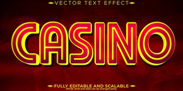 Efecto de texto de casino ranura editable y estilo de texto de vegas