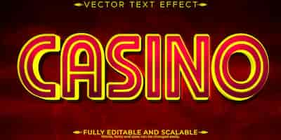 Vector gratuito efecto de texto de casino ranura editable y estilo de texto de vegas