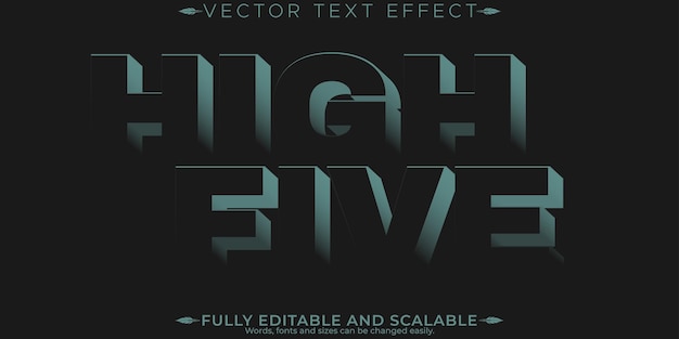 Efecto de texto Choca esos cinco estilo de texto moderno y de póster editable