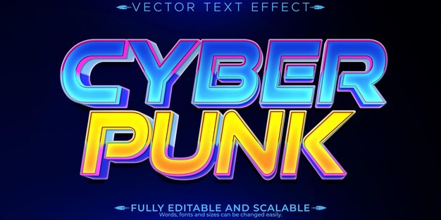 Efecto de texto cibernético editable futuro y estilo de texto de neón