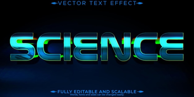 Efecto de texto científico espacio editable y estilo de fuente personalizable del robot