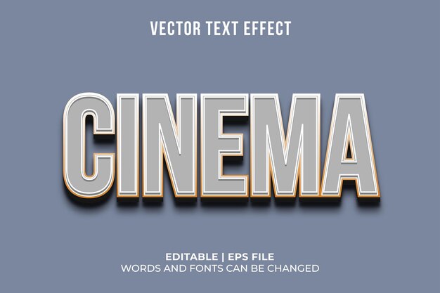 Efecto de texto de cine retro editable