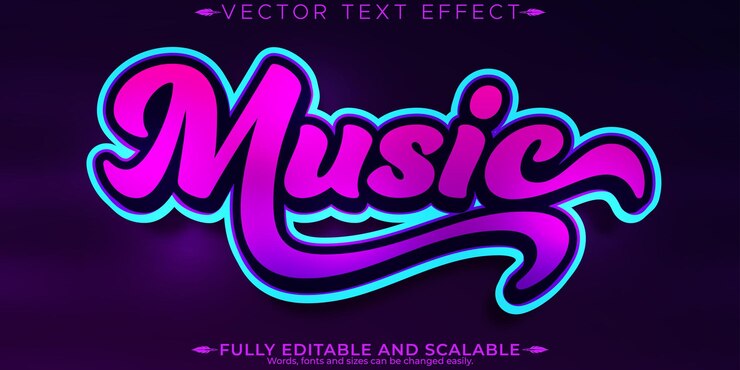 Vector gratuito efecto de texto de club de música estilo de texto de fiesta y discoteca editable