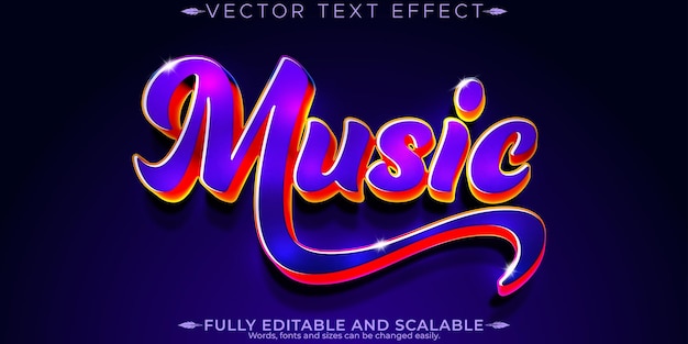 Efecto de texto de club de música estilo de texto de fiesta y discoteca editable