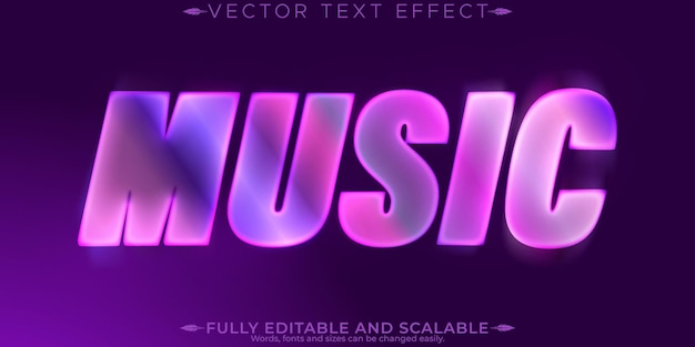 Efecto de texto de club de música estilo de texto de fiesta y discoteca editable