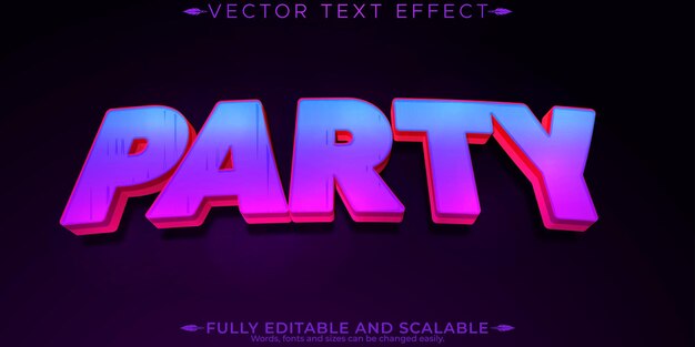 Efecto de texto de club de música estilo de texto de fiesta y discoteca editable