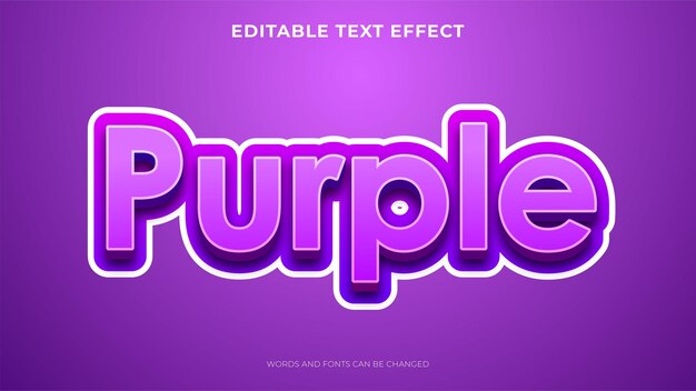 Efecto de texto de color morado con estilo 3d