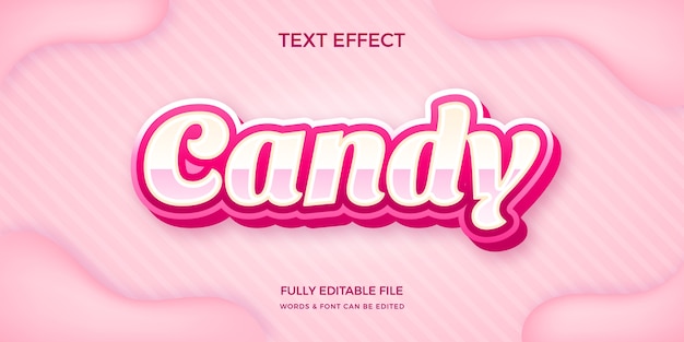 Efecto de texto de color pastel de caramelo degradado