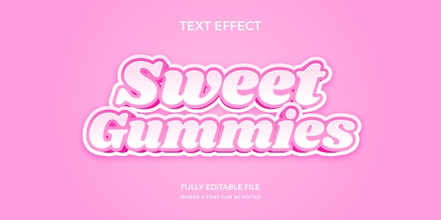 Efecto de texto de color pastel de caramelo degradado