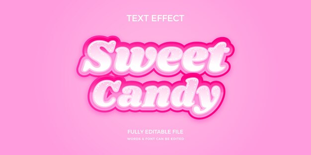 Efecto de texto de color pastel de caramelo degradado